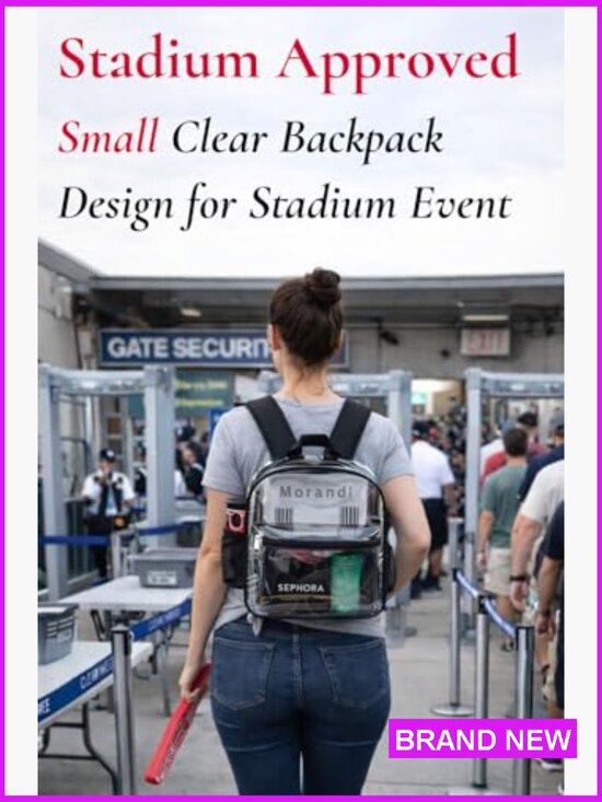 Clear Backpack Stadium Approved Small See Through Bag PVC Transparent Sport main image 6